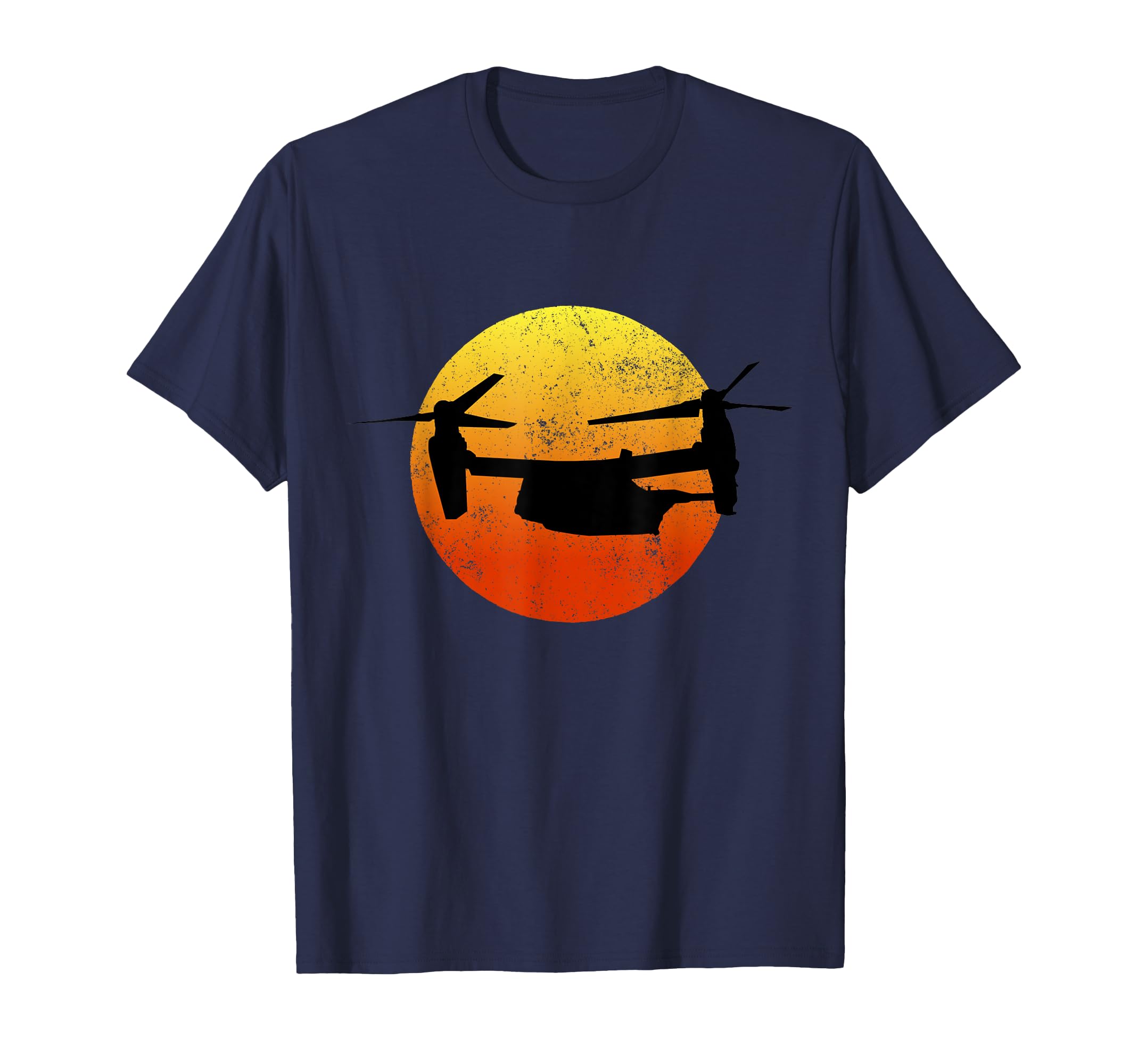 V22 Osprey Silhouette Sunset Military Helicopter T-Shirt