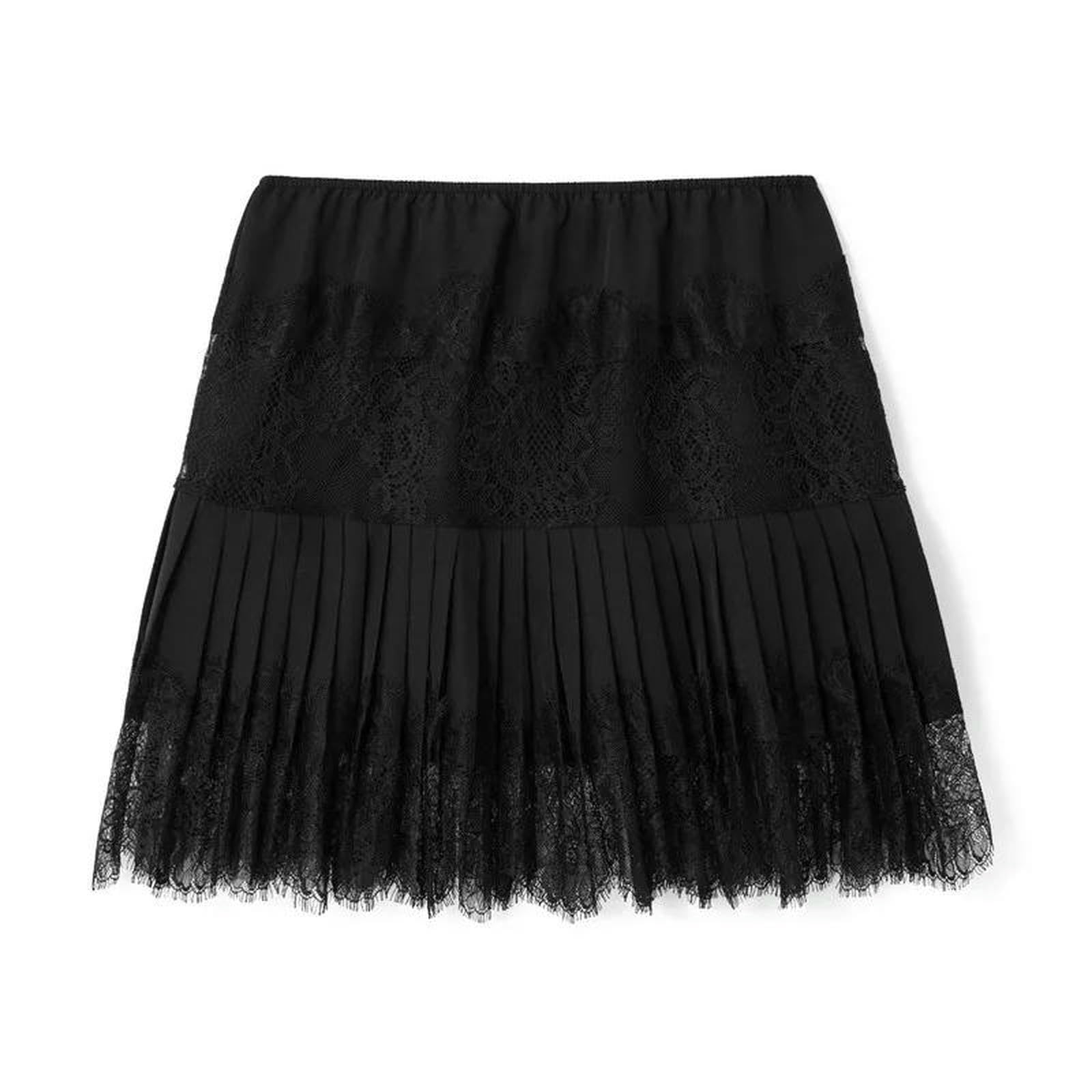 Gonna Lunga Donna Donne Mini Gigine in Pizzo Fashion Abiti Estivi Summer Streetwear-Nero-l
