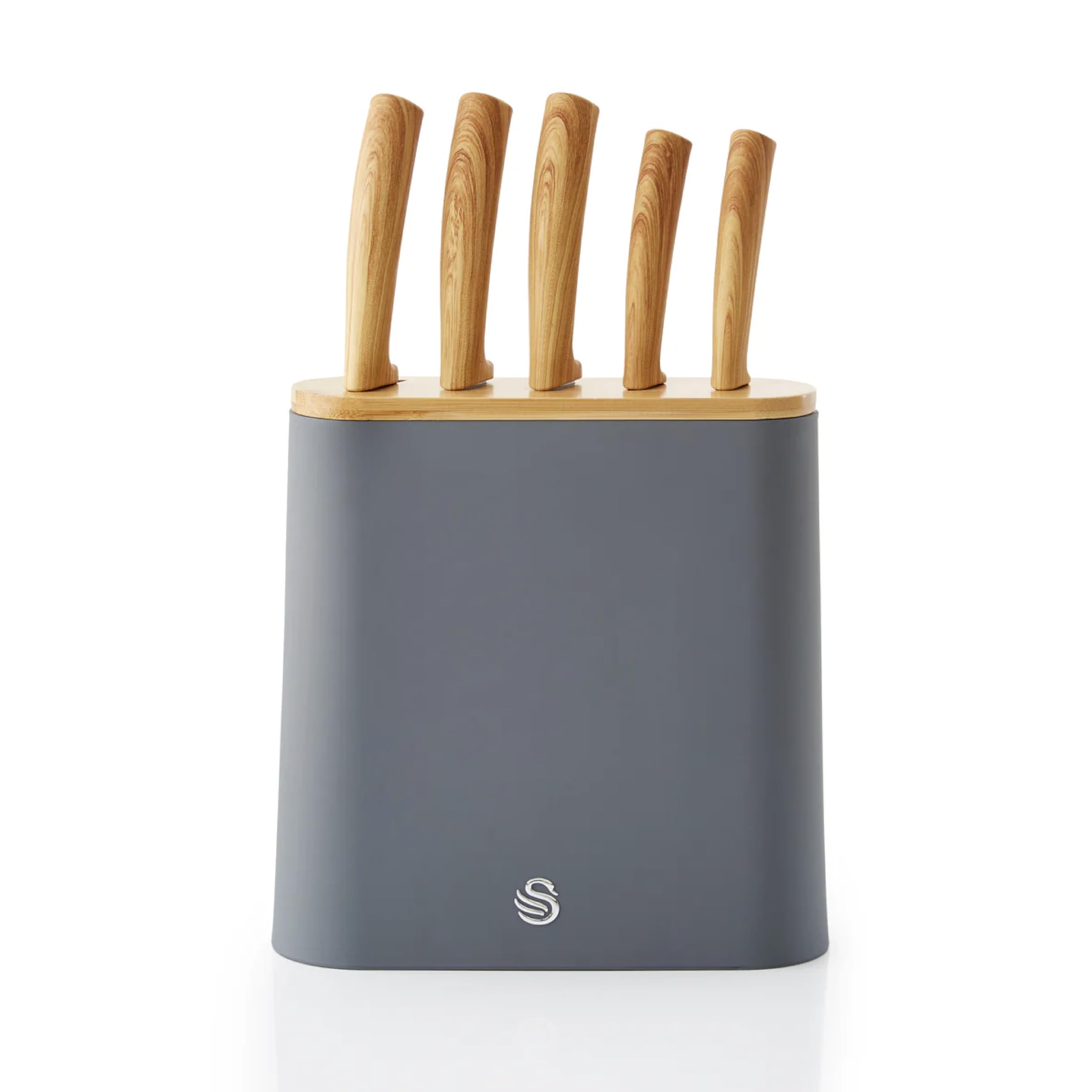 Swan Grey Nordic 5 Piece Knife Block