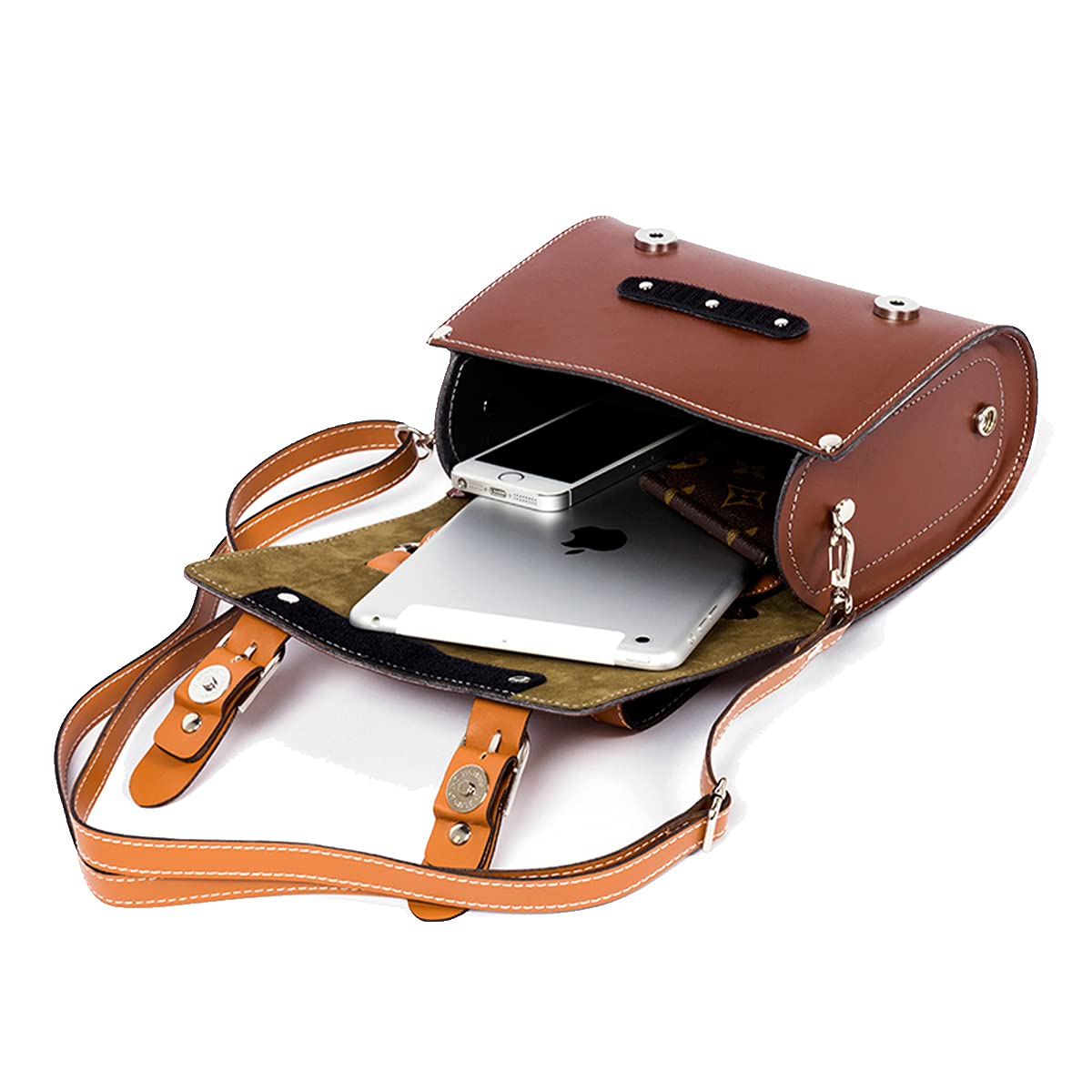 TentHome Retro Fahrradtasche Satteltasche Leder PU Lenkertasche Rahmentasche Werkzeugtasche für Gepäckträger Fahrradgepäcktasche Vintage Sattel Vorne Hinten Braun Radfahren Zubehör