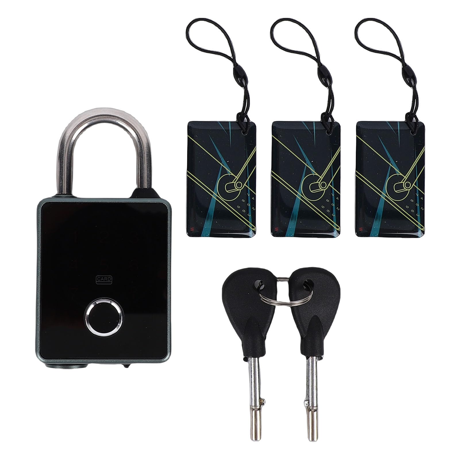 Candado Inteligente con Huella Dactilar, 5 Formas de Desbloqueo, Control de Aplicación Bluetooth, Contraseña, Bloqueo NFC, Cerradura sin Llave de Acero Inoxidable a Prueba de Agua IP65,