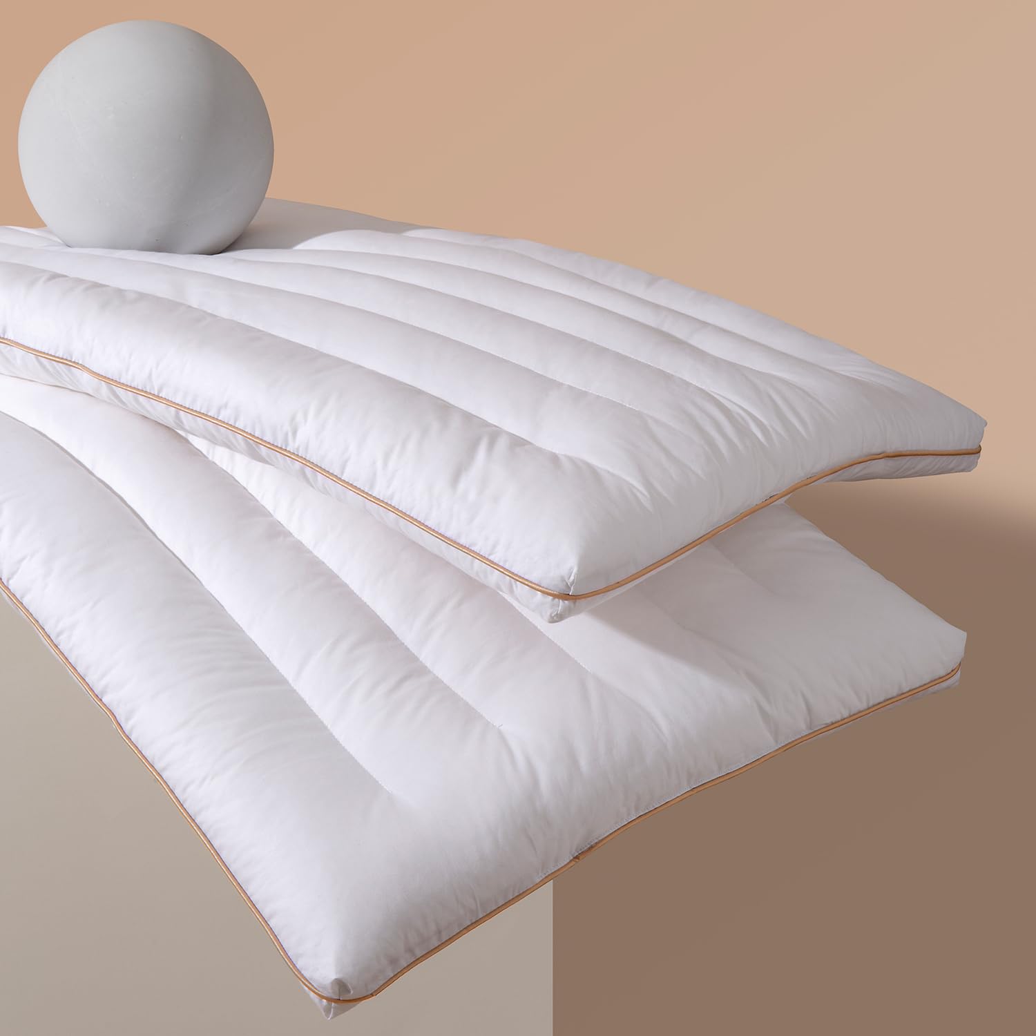 1 Packs Flat Pillows for Sleeping Thin, 2.5 inch Height Ultra Thin Pillows,100% Cotton Slim Bed Pillows for Stomach Sleeper,Standard Size - 18x26 in - 1pcs