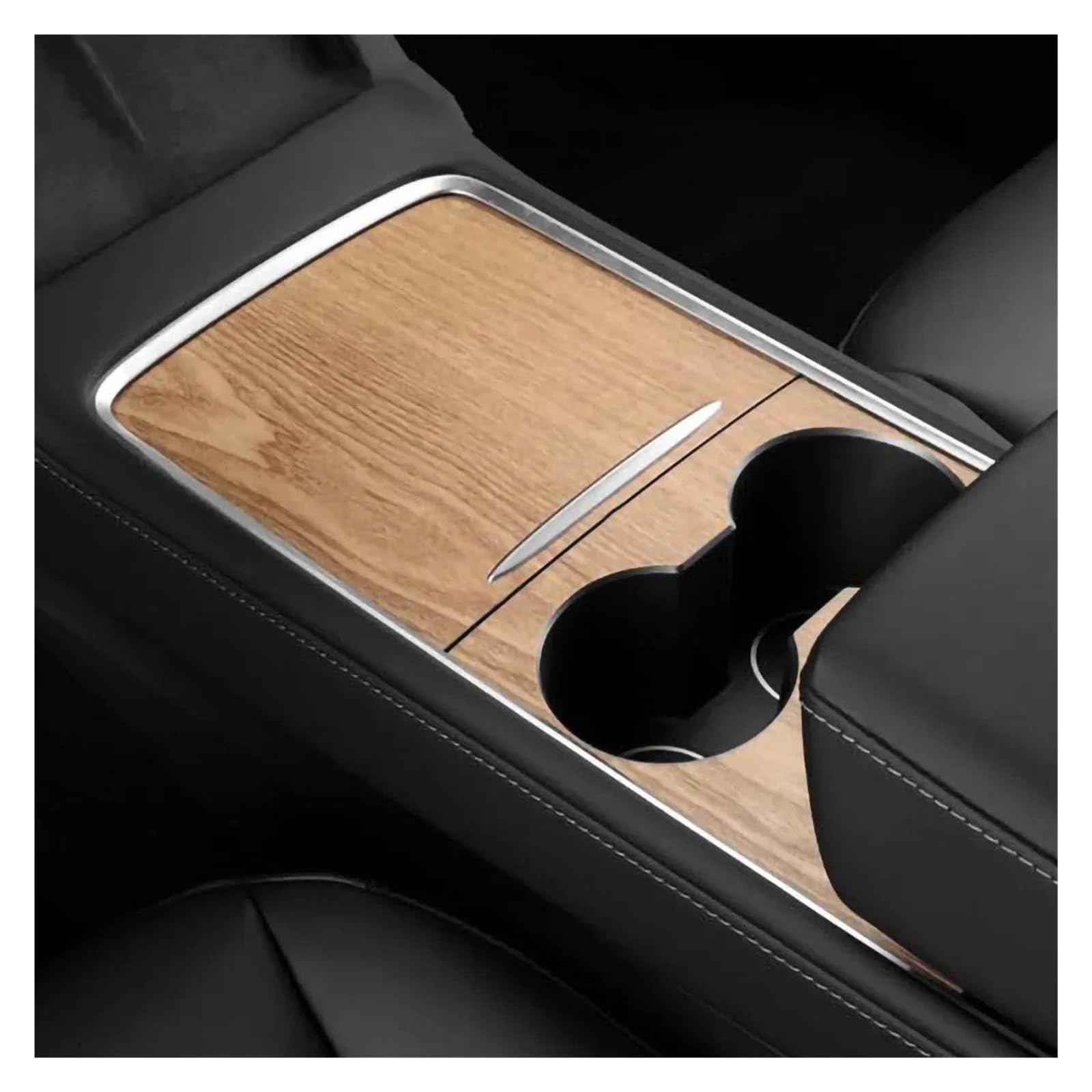 for Tesla for Model for 3 for Y 2021 2022 2023 Center Console Panel Sticker Wood Grain Film Carbon Central Control Cover Car Central Panel Cover(Wood Grain Color)