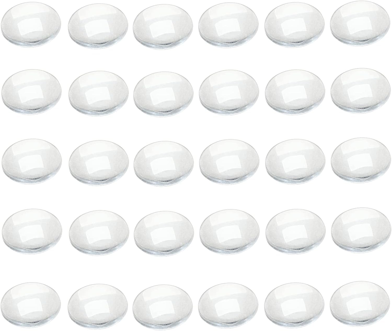Dophee Transparent Glass Cabochons, 30PCS Crystal Clear Round Cabochons 20mm Flat Back Glass Dome Tile for Jewellery Making Photo Pendant Necklaces Craft