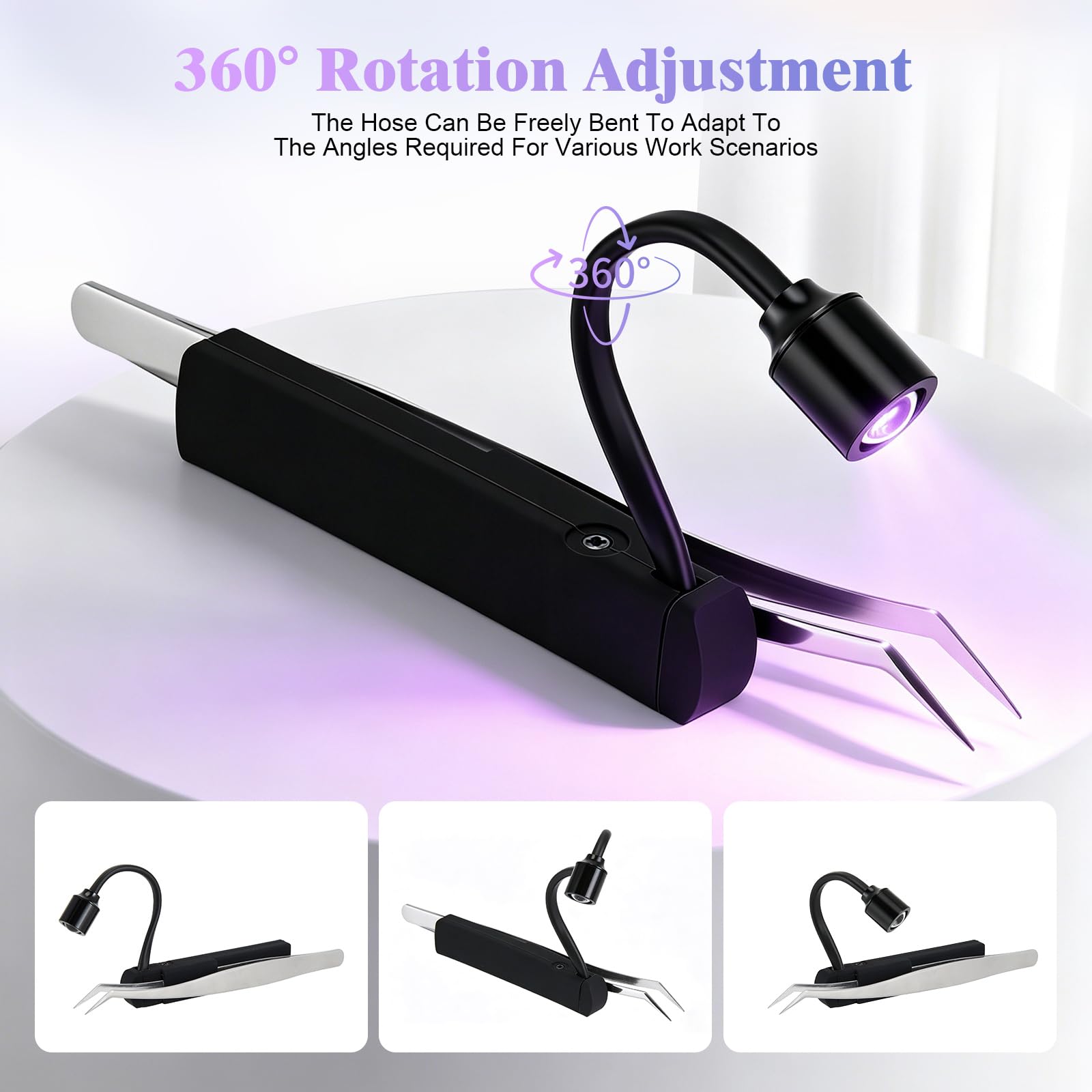 Mini UV Lampe Wimpernverlängerung, 1 W Hand-UV-Lampe mit Pinzette