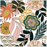 HAOKHOME Boho Peel and Stick Wallpaper Tropical Floral Removable Contact Paper Stick on Wallpaper for Accent Wall Living Room 17.3in x 118in