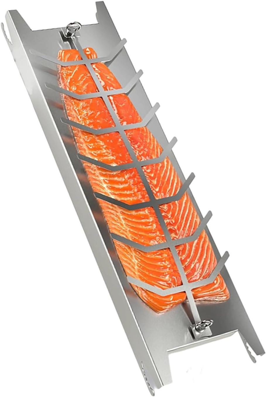 304 Stainless Steel Fish Cooking Board for Salmon and Meat with Adjustable Stand Outdoor Bbq Accessory Camping Cooking Barbecue Board