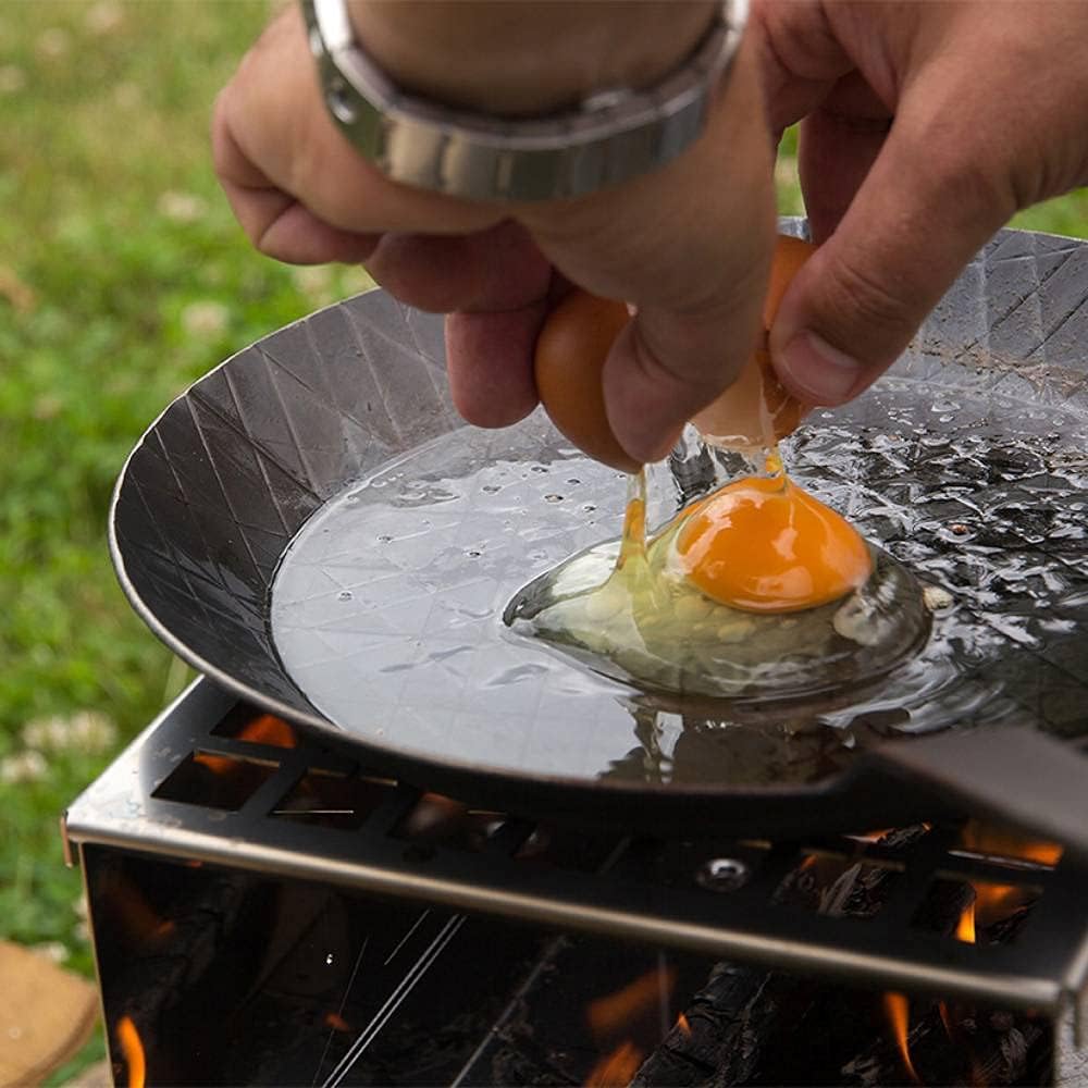Petromax Wrought Iron Skillet, Long Handle Pan Conducts Heat Evenly, Indoor/Outdoor Camping Cookware for Campfire or Home Kitchen Use, Stove to Table Serveware