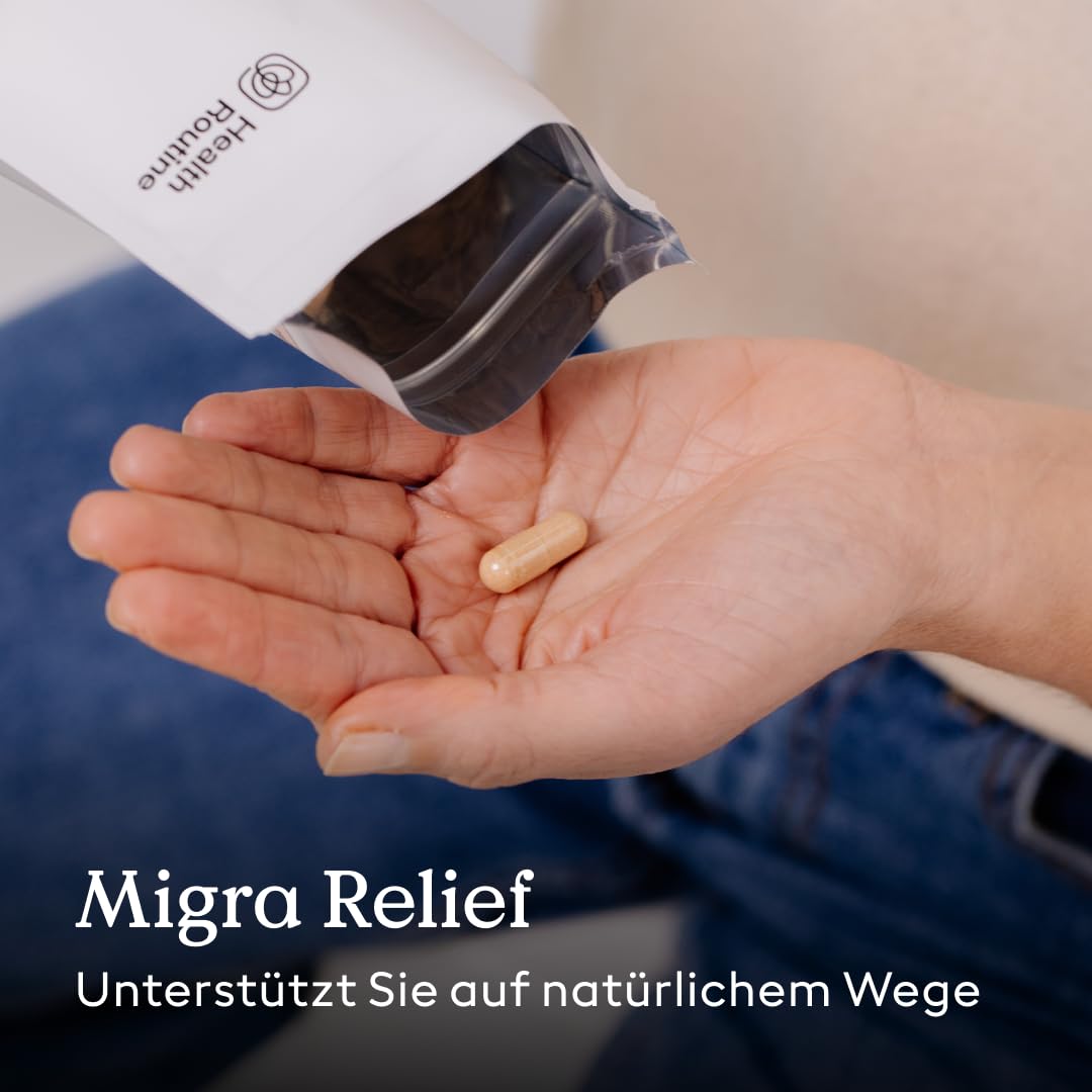 Health Routine Migra Relief | Brain Complete Magnesium Komplex – 3er Pack | mit Magnesiumhydroxid, Vitamin B12, B2, B6 & Coenzym Q10 – Energie, Konzentration, Entspannung & Nervensystem