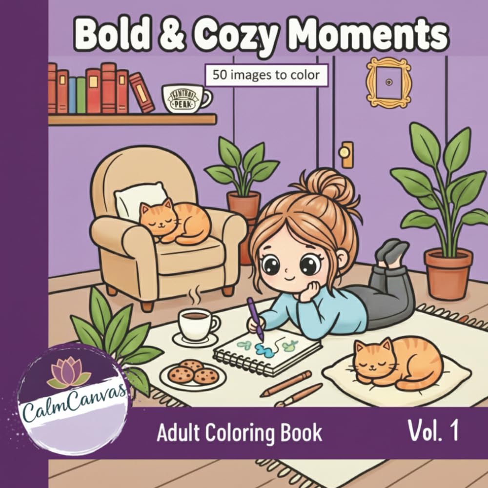 Bold & Cozy Moments: A Comforting Coloring Journey Through Warm Daily Life Scenes (The Little Things Collection)