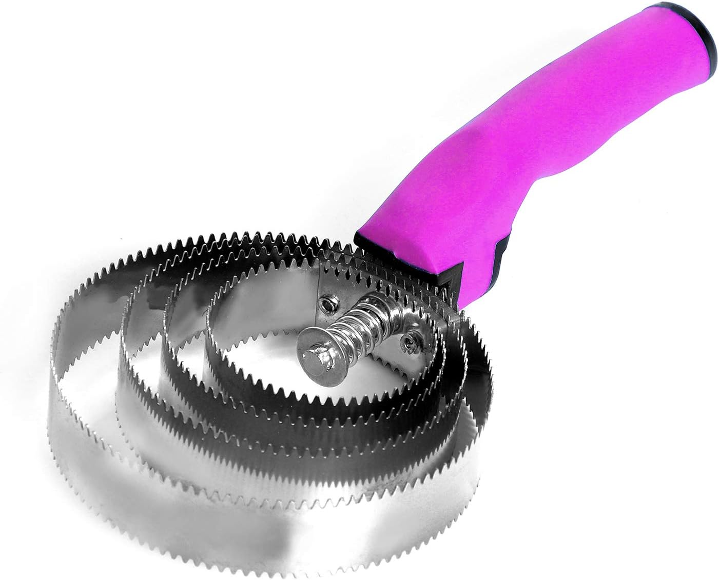 Reversible Stainless Steel Curry Comb with Soft Touch GripÃ‚£Ã‚¨PinkÃ‚£