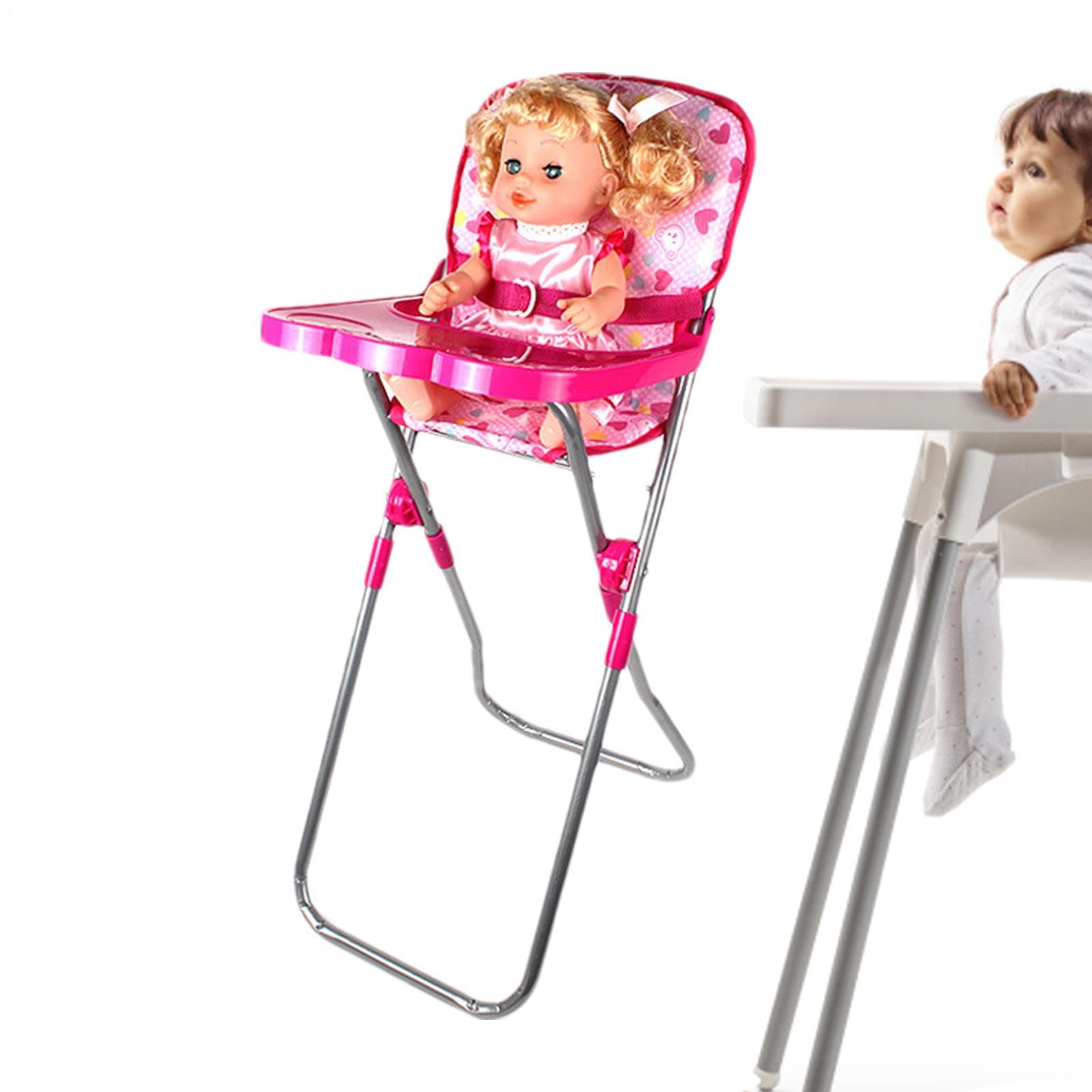 Puppenwagen für 4-6-jährige Mädchen, Puppenwagen für Zuhause, Kindergarten, Schule | Kinderwagen für Puppe | Faltbare leichte rosa Kinderwagenspielzeuge | Puppenwagen für 18 -Zoll -Puppen -Puppenwagen