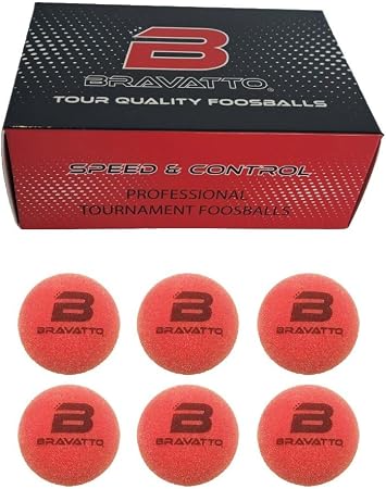 Professional Foosball Balls Tournament Quality - Just Like The Pros Use, Official Regulation Size - Set of 6 Urethane Foosball Balls Red