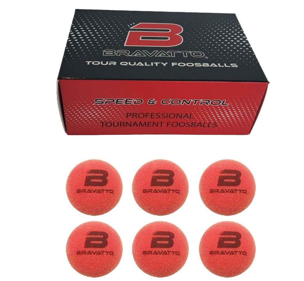 Professional Foosball Balls: Tournament Quality - Just Like The Pros Use, Official Regulation Size - Set of 6 Urethane Foosball Balls (Red)