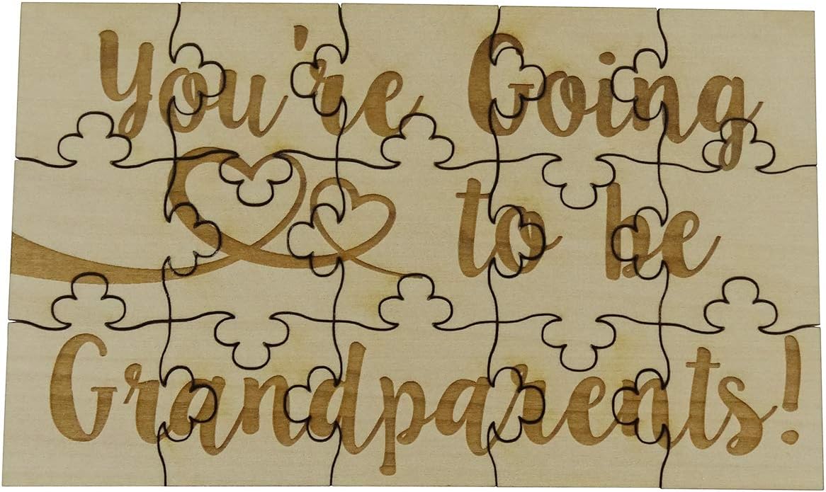 You're Going to Be Grandparents - 15 Piece Basswood Jigsaw Puzzle, Surprise Pregnancy Announcement