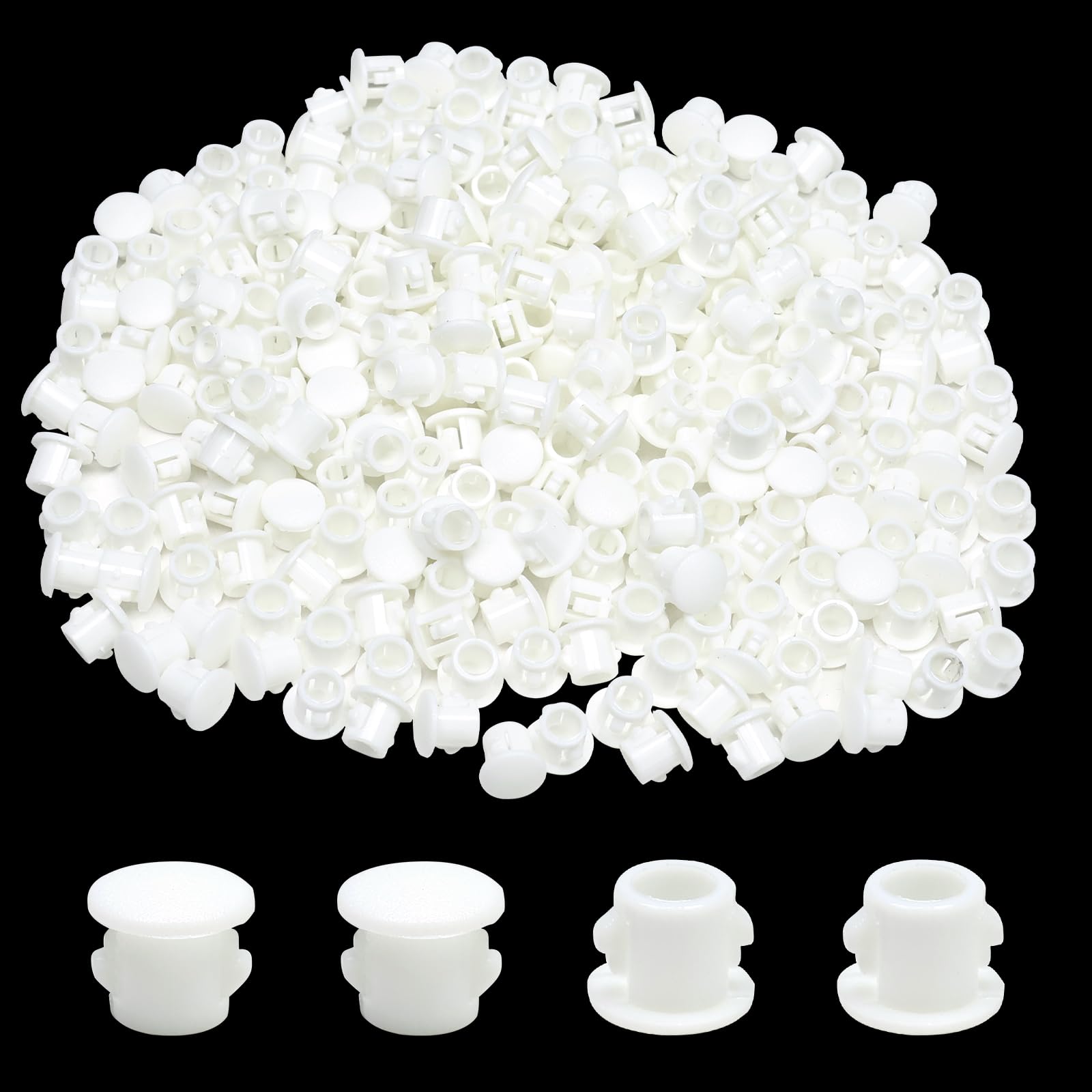 0.19 in/5 mm Plastic Hole Plugs, White Screw Hole Cover