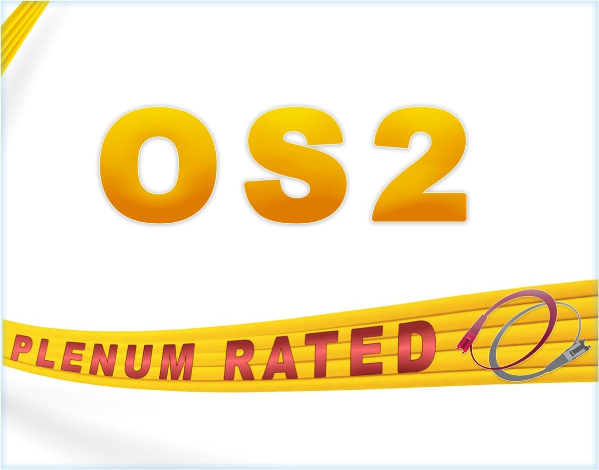 FiberCablesDirect LC ST OS2 Plenum Fiber Optic Patch Cable – Flame-Rated OFNP Corning Glass | 0.5m (1.6ft) | Fire-Safe for Ceiling Runs, Office Racks, Air-Handling Spaces