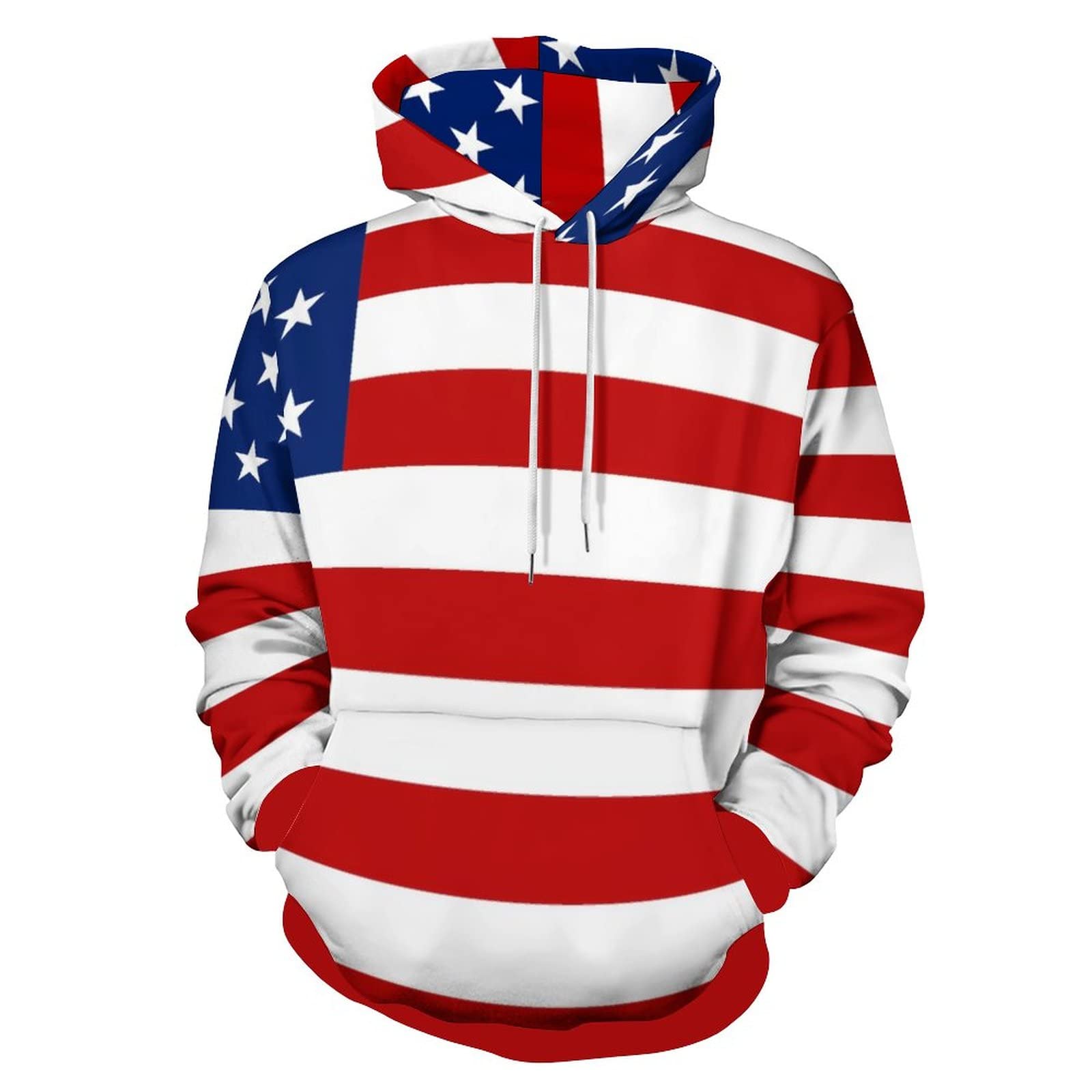 Adult Hoodie American Flag Sweatshirts Hoody With Pocket For Men Women