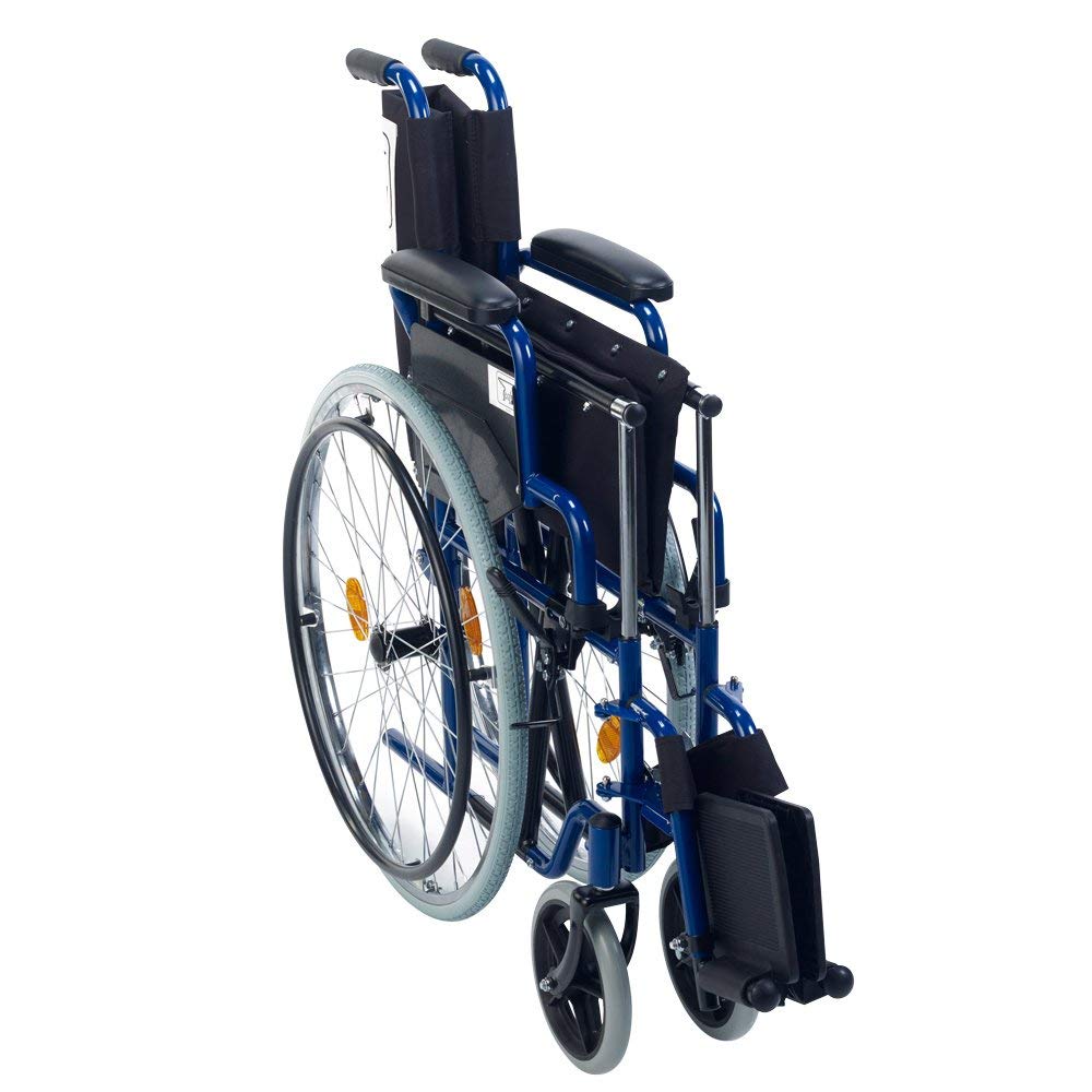Faltbarer Rollstuhl/Ativrollstuhl Teqler, Sitzbreite: 46 cm, Armlehnen und Fußstützen einklappbar
