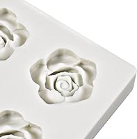 Vista 5 de Molde de silicona de flor de rosa de 6 cavidades, molde de chocolate para fondant, modelo de resina de arcilla, herramienta de decoración