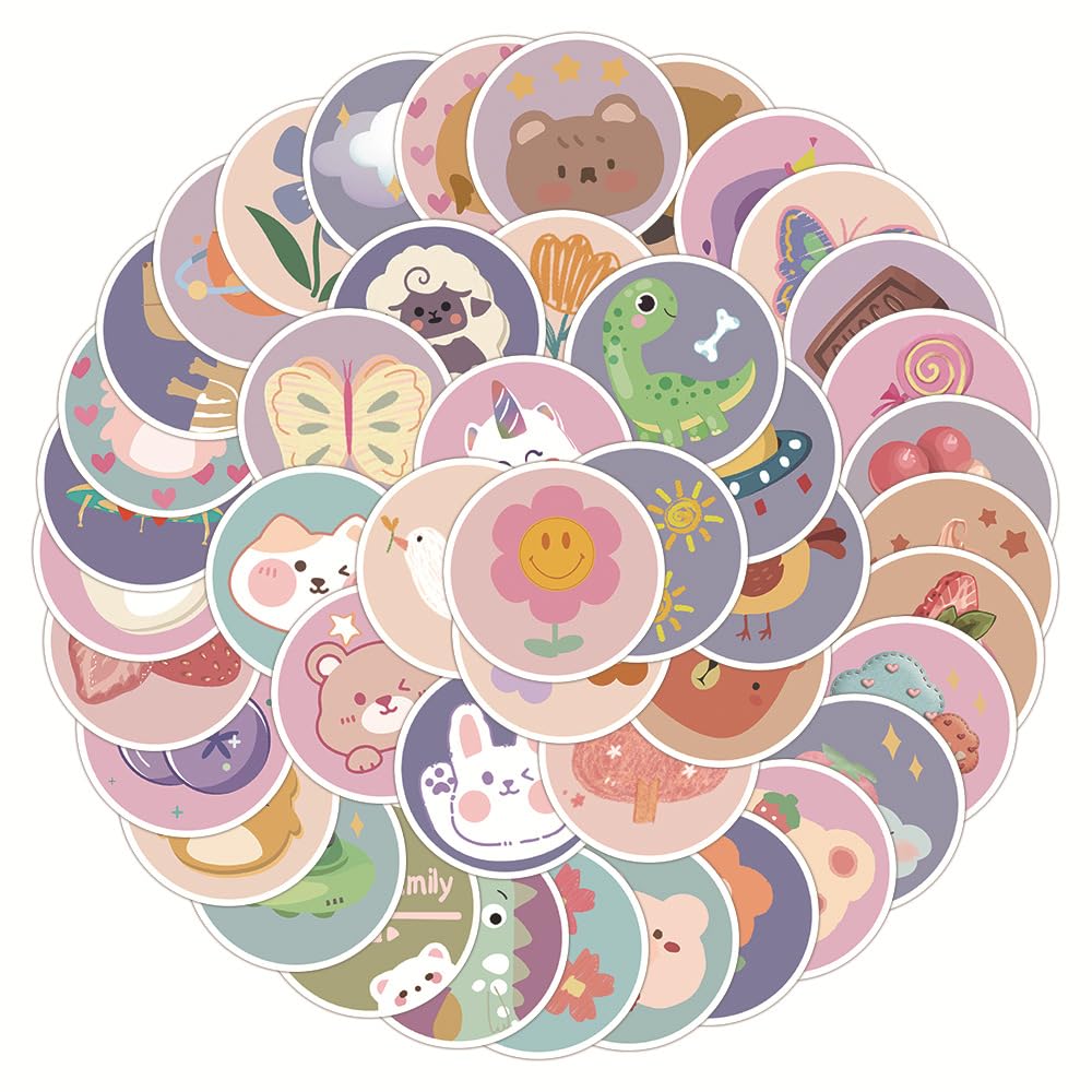 60 Pcs Cartoon Stickers for Kids Teens Adults Boys Girls Gift,Stickers Pack for Laptop,Skateboard,Luggage,Car,Bike, Cup,Computer,Water Bottle Decor,Cartoon Animal Vinyl Waterproof Sticker Decals