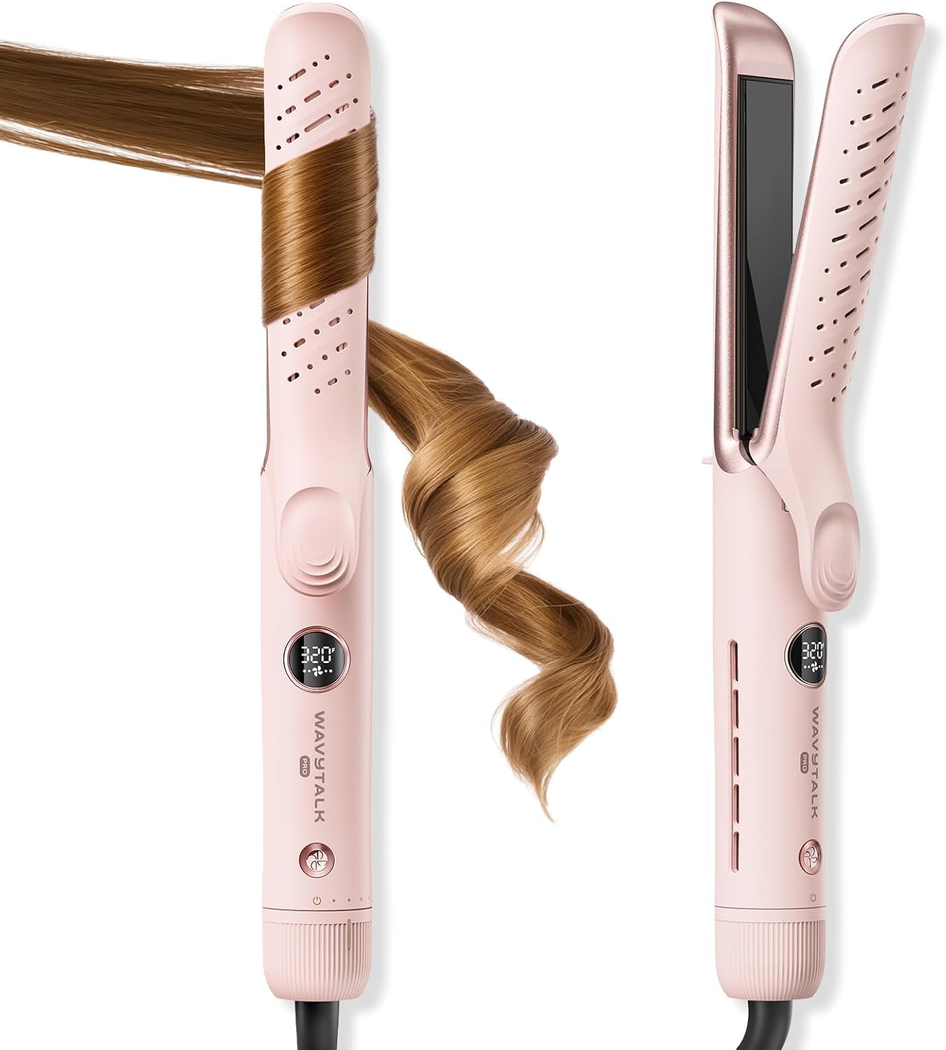 Wavytalk Lockenstab und Glätteisen 2-in-1, 360° Kaltluft für Große Locken | Digitaldisplay, 5 Temperaturen, 3 Kaltluftmodi, Kaltluft Fixiert das Styling und Reduziert Hitzeschäden, Hitzeschutz