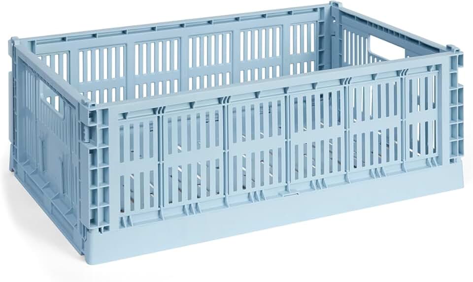 HAY - Colour Crate Korb L, 53 x 34,5 cm, soft blue, recycled