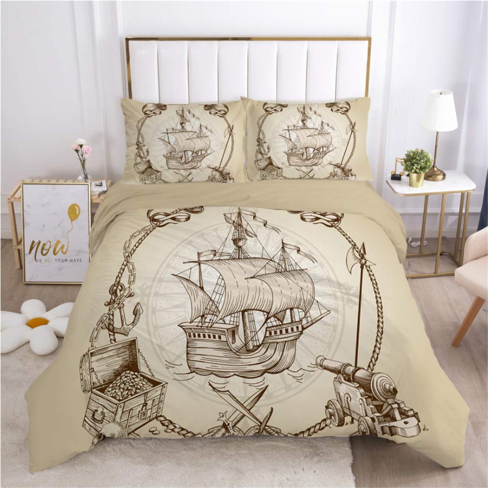 Housse de couette carte du monde blanc parure de lit 3 pièces lit 265 x 230 cm garçons