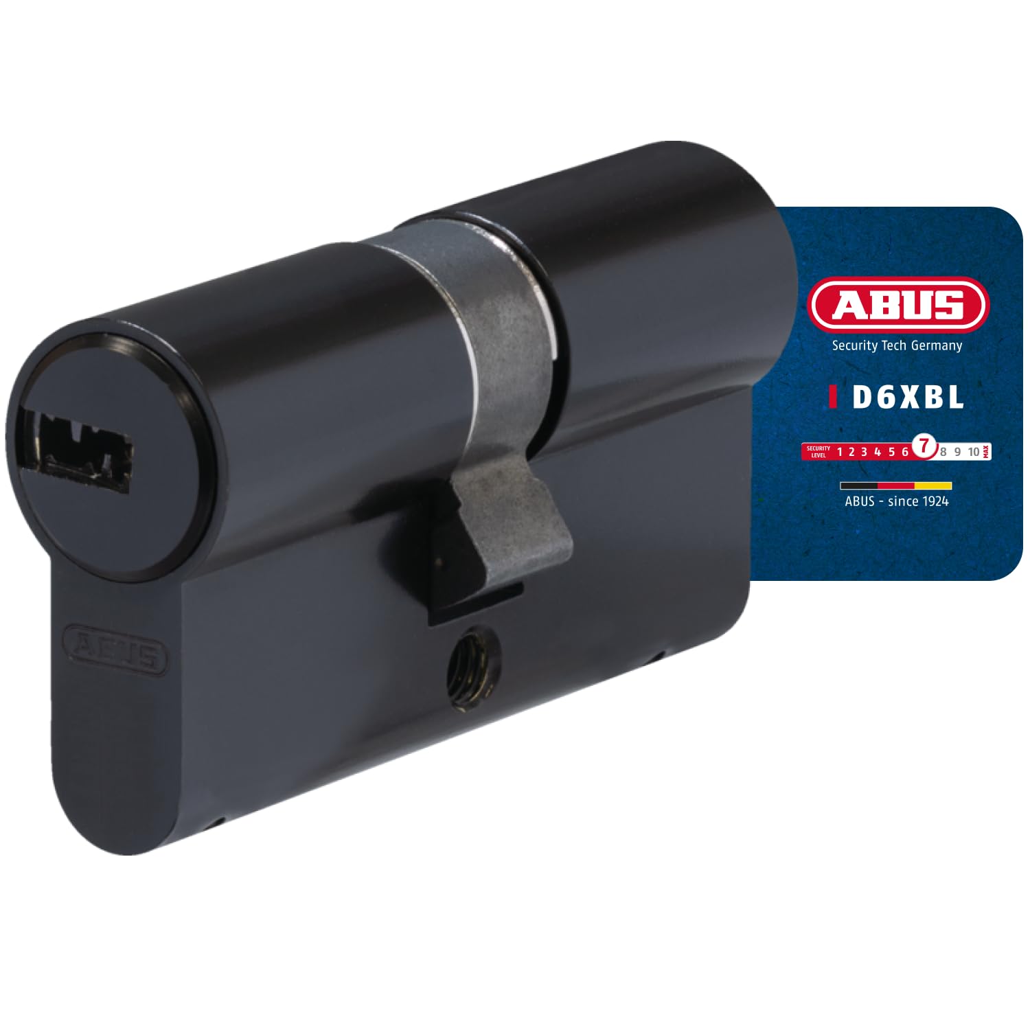 ABUS Cilindro de perfil D6XBL 30/40 con tarjeta de código y 5 llaves, color negro
