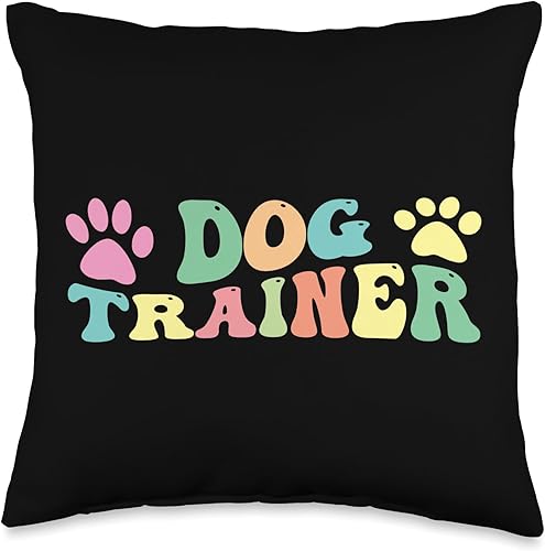 Trainer Training Dog Agility Throw Pillow, 16x16, Multicolor