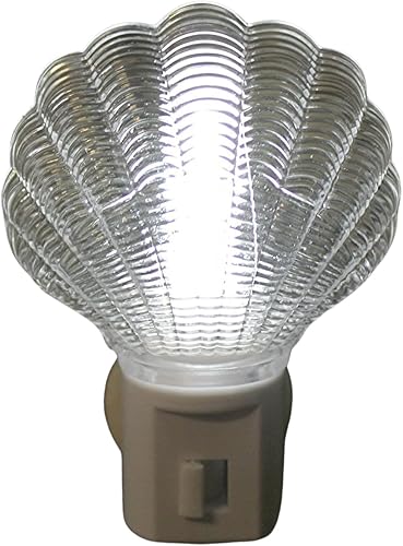 Miniatura 6 de Dependable Industries inc. Essentials Juego de 2 interruptores de luz nocturna de concha de mar blanca, con certificación UL, adecuados para baño,