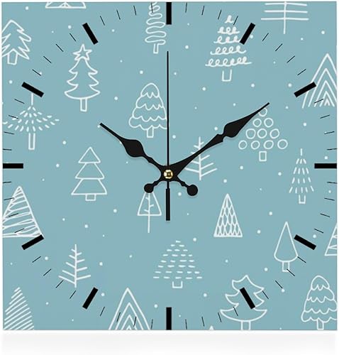 White Xmas Tree Analog Clock Wall Clocks Decorative Battery Wall Clock Non Ticking Silent Clocks Garage Reloj De Pared para Sala for Kitchen