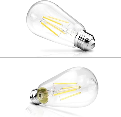 Miniatura 9 de Ascher - Bombillas LED Edison de 6 W, equivalente a 60 W, luz blanca diurna de alto brillo 4000 K, 700 lúmenes, bombillas de filamento LED vintage