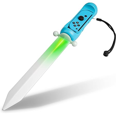 LED Sword for The Legend of Zelda: Skyward Sword HD Game Accessory, FANPL Lighted Game Sword Handle Grip for Switch & Switch OLED Right Joy Con Controller, Enhanced Zelda Gaming Experience (Blue)