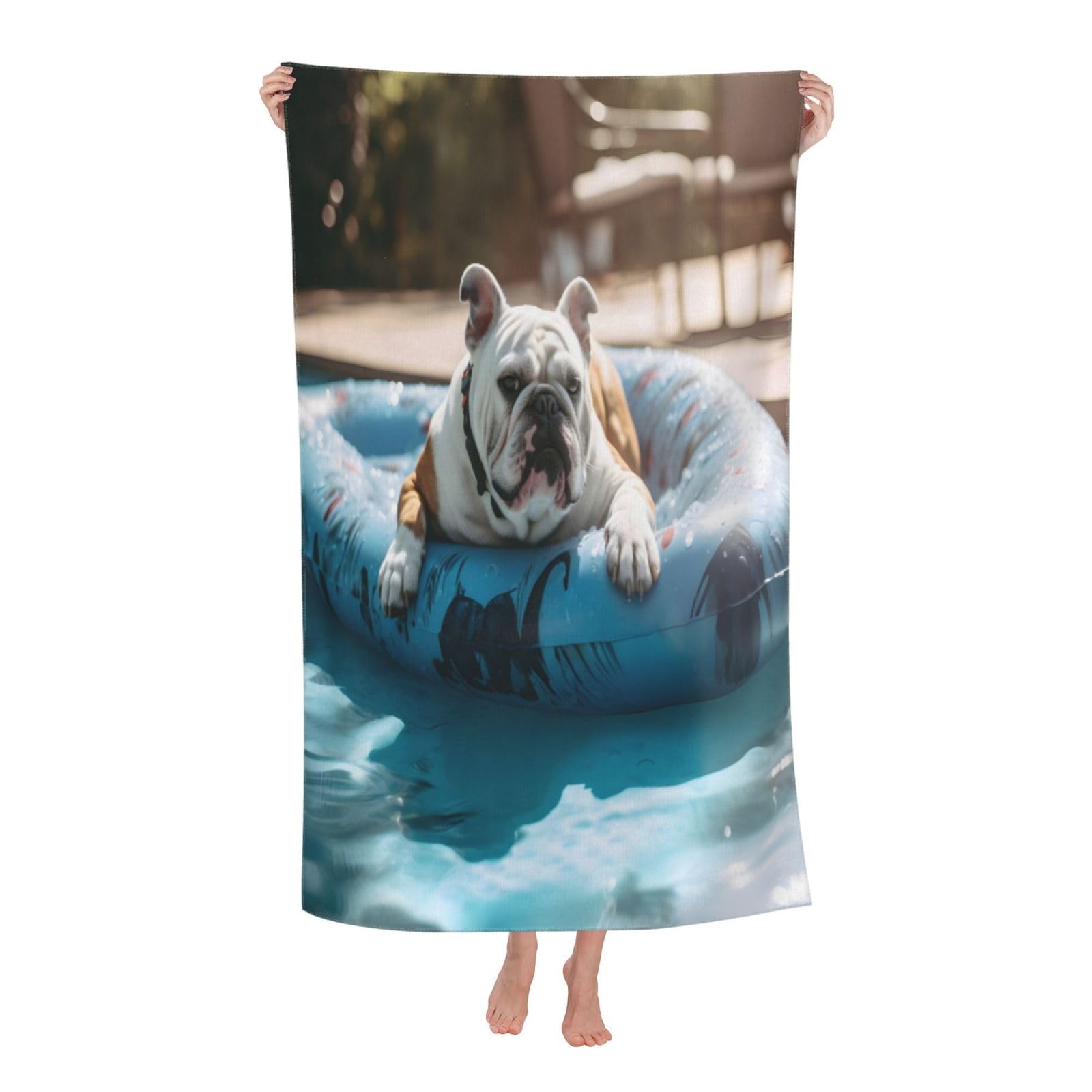 LSRCPD Beach Towels English Bulldogs Sports Yoga Gym Bath For Men Women 80X130Cm