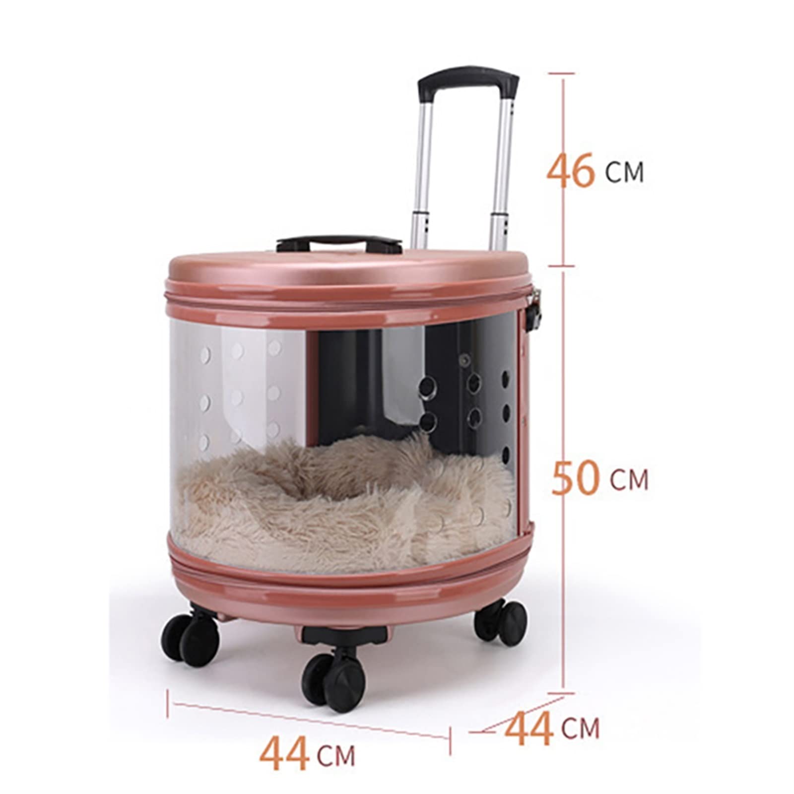 Mochila para Gatos, Cubierta con Carrito para Mascotas, Bolsa de Transporte de Viaje para Perros, Bolso Transparente con Vista panorámica, Mochila portátil para Salida, Caja de Burbujas (Pink)