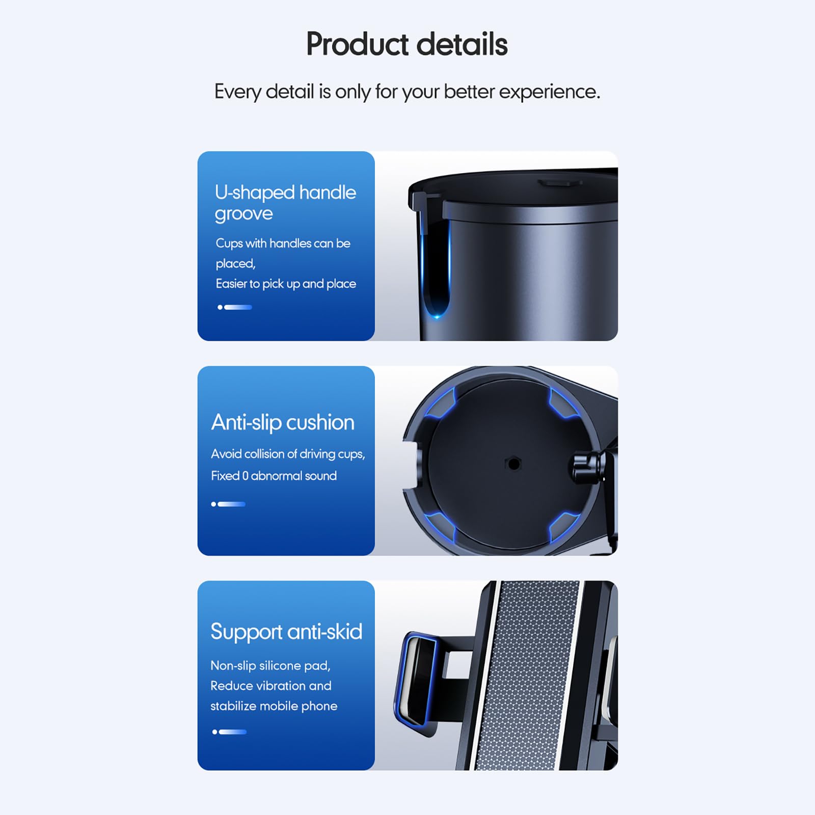 Getränkehalter Auto für Geely Emgrand GS/Emgrand Haijing Hai Jing, 4 In 1 Verstellbarer Becherhalter Handyhalterung Tisch Tablett Becherhalter Auto Cupholder Dosenhalter,L