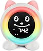 FiveHome Alarm clock childrens sleep trainer childrens alarm clock digital light alarm clock with 11 colors night light timer snooze function gift for girls and boys cat alarm clock