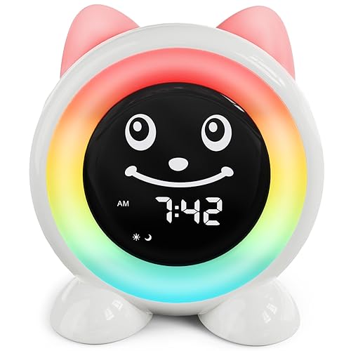 Réveil Enfant-Reveil Enfant Educatif Jour/Nuit avec Veilleuse 11 Couleurs |