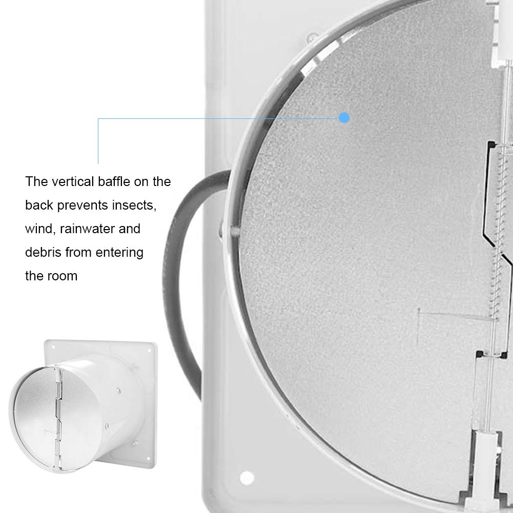 Ventilateur d'Extraction 6 Pouce Extracteur d'Air Ventilation Murale Silent pour Salle de Bain Garage Cuisine 40W 220 V Ventilo 1100m³ / H Débit d'Air et 50~60 dBA(White)