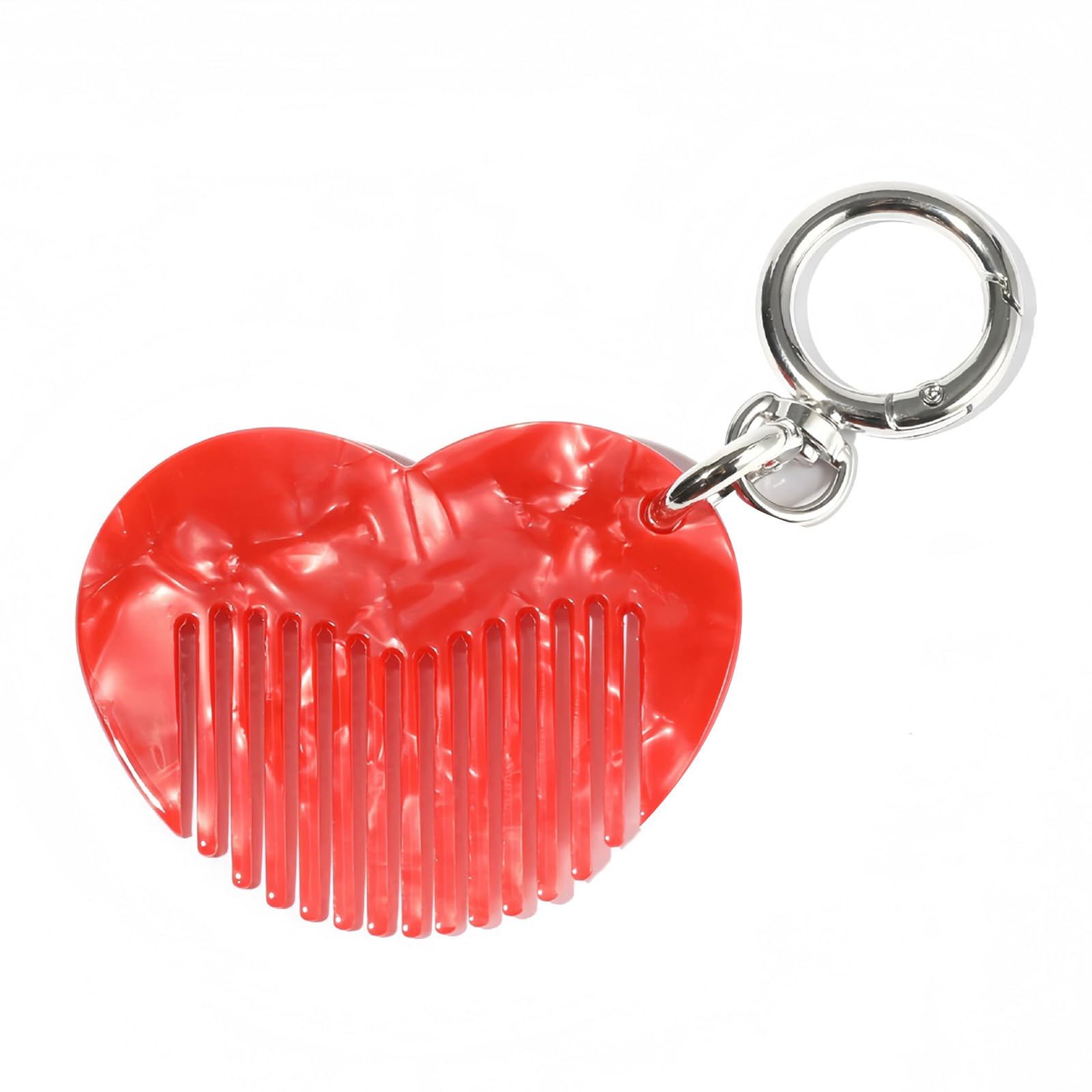Baodss Lovely Heart Shaped Keychain Comb For Women With Smooth Brims And Sturdy Acetate Materials Perfect For Travel And Daily