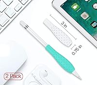 Vista 5 de MoKo [Paquete de 2] Funda protectora Ergo para agarre de silicona, accesorios compatibles con Apple Pencil de 1ª y 2ª generación, color blanco