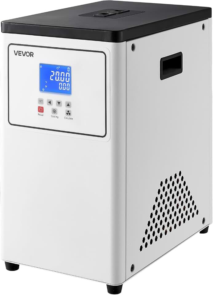 VEVOR Laboratory Chiller Circulator, -20℃ to Room Temperature, 3.4 L Internal and External Dual Circulation, Compatible with ≤2 L Rotary Evaporators for Condenser Reflux and Rapid Cooling