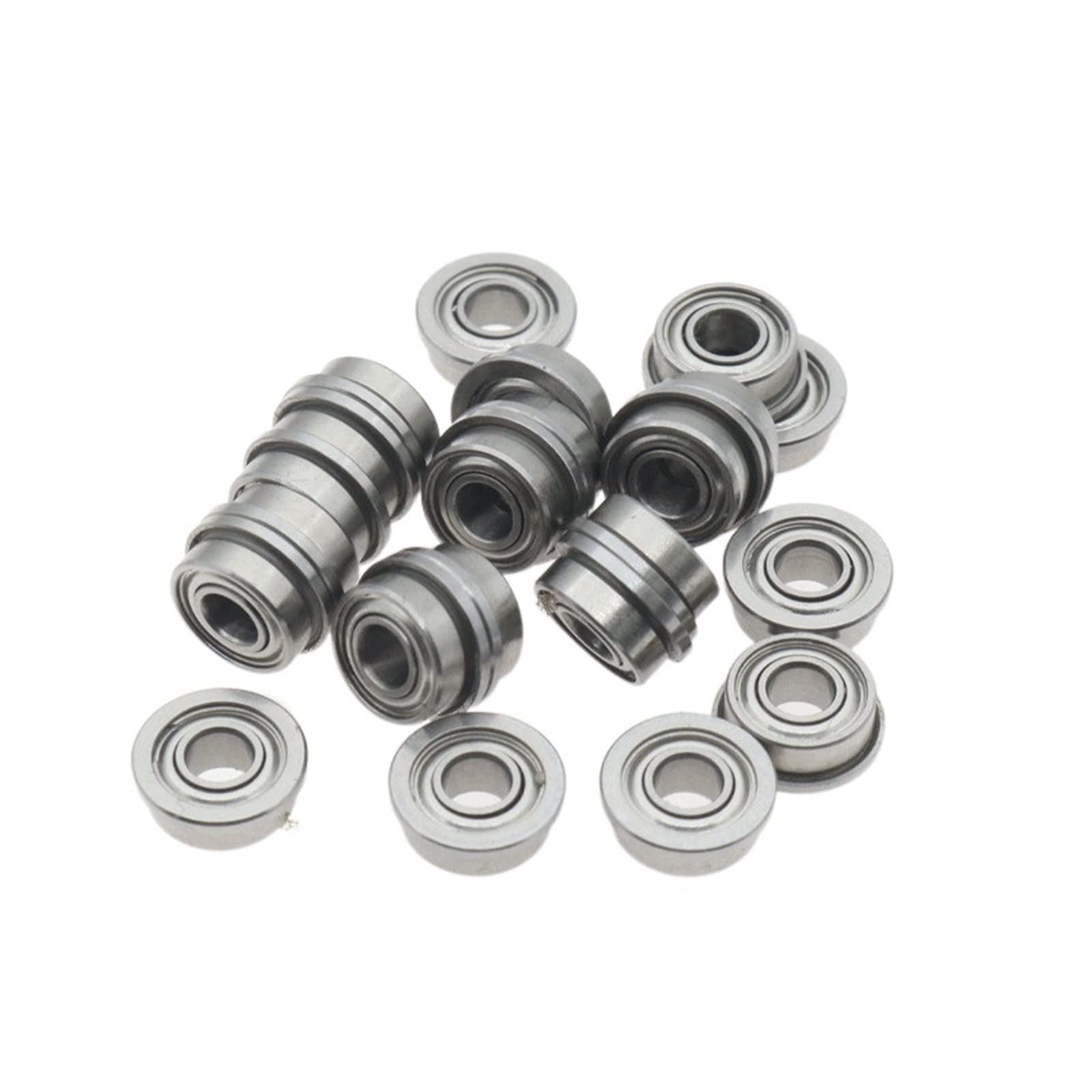 VSPPJYFG Bimetal Seal Shield Micro deep Groove Bearing 10pcs F682 F683 F684 F685 F686 F687 F688 F689ZZ Flange Ball Bearing Thin Wall Metal Shielded Flanged