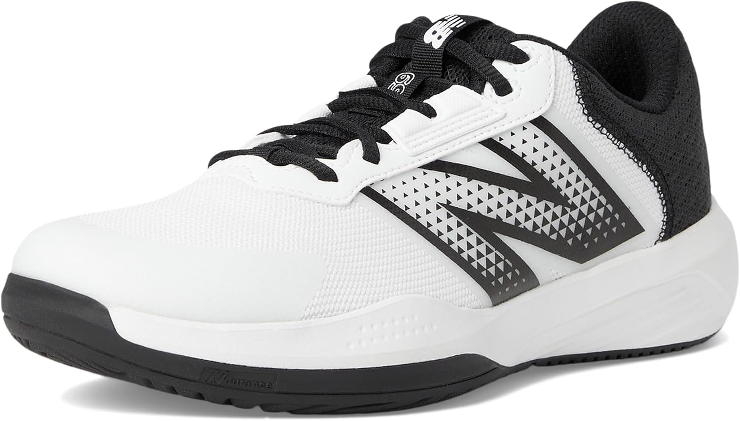 New Balance Men's 696 V6 Tennis Shoe, White/Black, 15 Wide