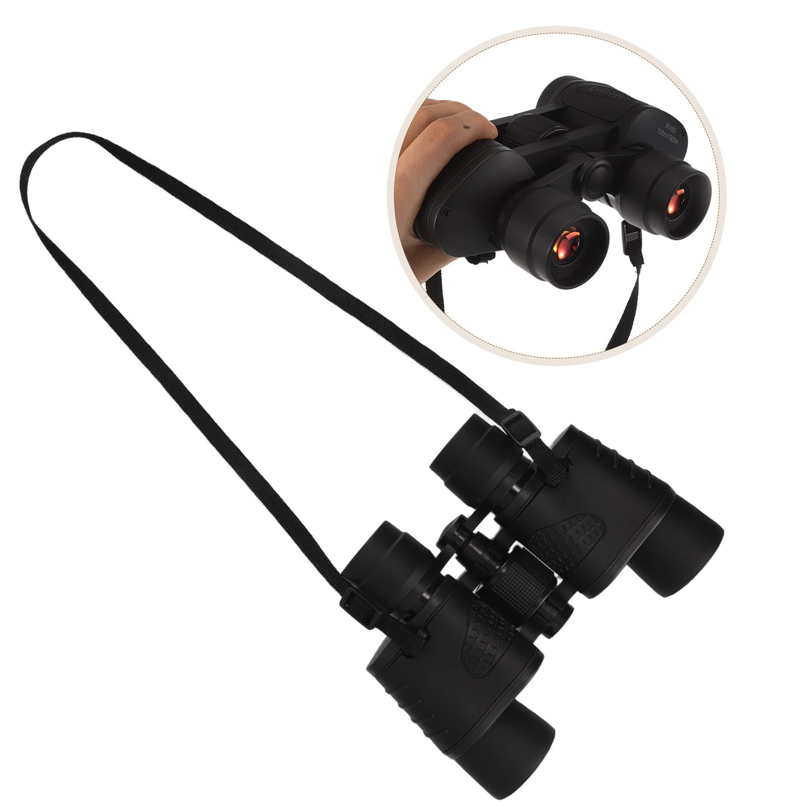 Binocolo per Visione Notturna Leggero e Resistente con Misuratore di Distanza, Lente Ottica 80x80, per Caccia e Campeggio All'aperto