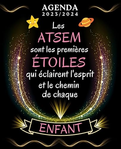 Agenda ATSEM 2023 2024: Cadeau fin d'année scolaire pour ATSEM, Planificateur hebdomadaire une semaine sur 2 pages