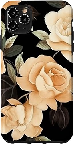 iPhone 11 Pro Max Rose Flower Floral Pattern Beautiful Beige Roses Case