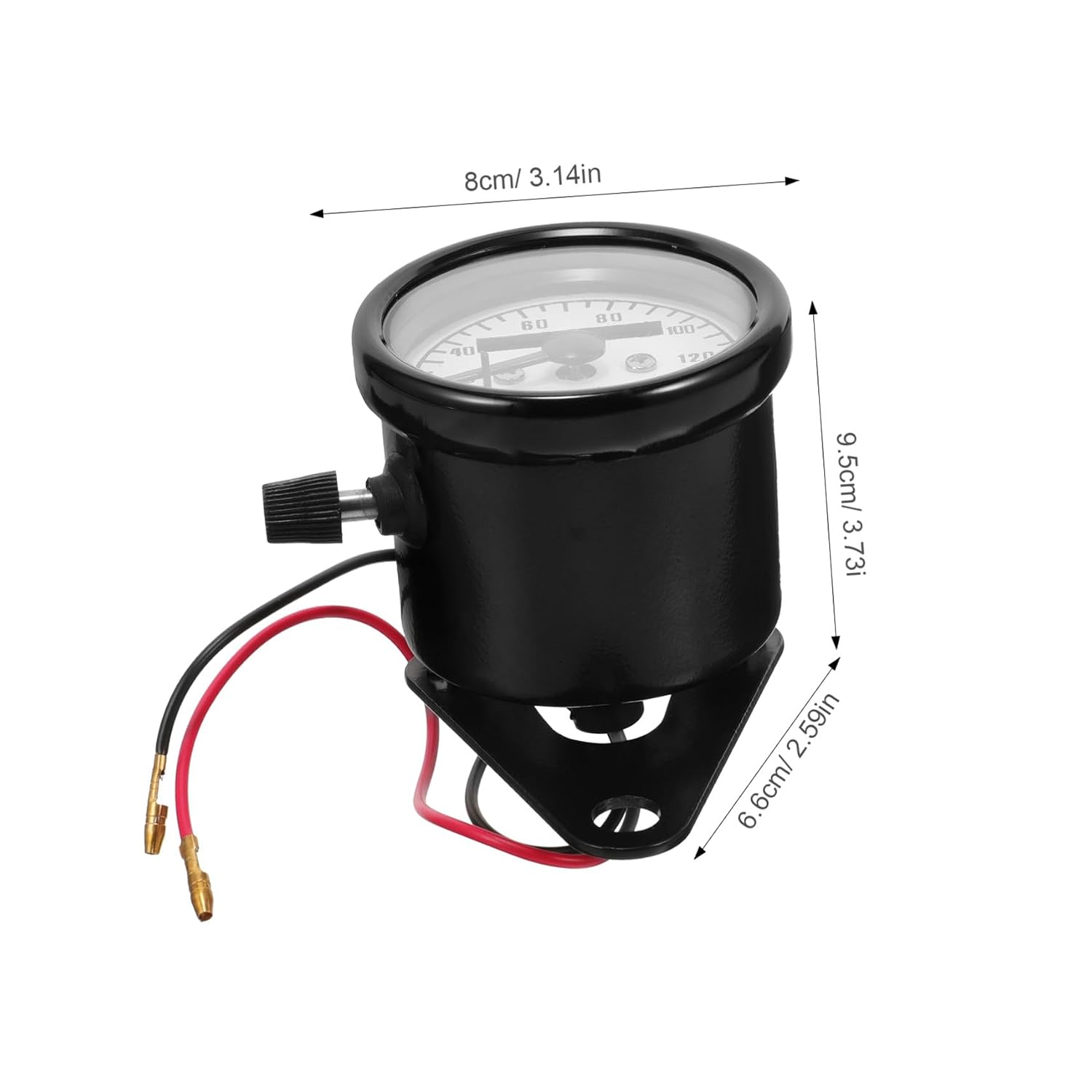 Retro Dual Motorcycle Speedometer with Electroplated Shell and White Dial Motorbike Odometer Gauge Rust-Resistant Classic Style for Easy Mileage Tracking
