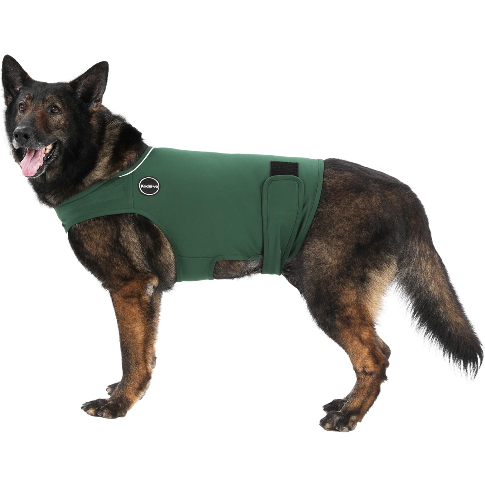 Kodervo Dog Anxiety Jacket, Skin-Friendly Dog Calming Shirt - Dog Coat for Thunder, Fireworks, Vet Visits and Separation - Keep Pet Calm Without Medicine & Training, Dark Green, Small